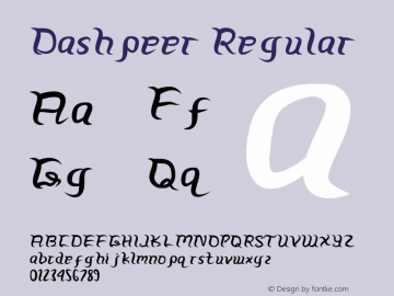 Dashpeer Version 1.00;February 27, 2021;FontCreator 12.0.0.2565 32-bit图片样张