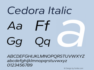 Cedora-Italic Version 1.000图片样张