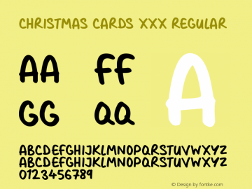 Christmas Cards xxx Version 1.00;December 2, 2021;FontCreator 12.0.0.2567 64-bit图片样张