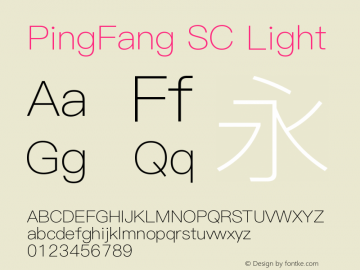 PingFang SC Light ersion 2.00 August 12, 2020, initial releaseVersion 2.00 August 12, 2020图片样张