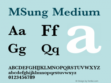 MSung-Medium 2.1图片样张