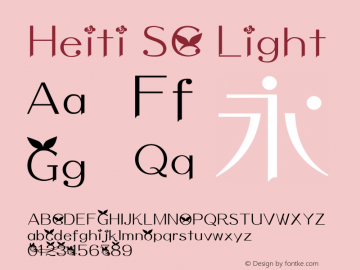 Heiti SC Light Version 2.20 January 1, 2002图片样张