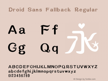 Droid Sans Fallback Version 6.00 August 24, 2016图片样张