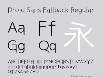 Droid Sans Fallback Version 6.00 January 2, 2016图片样张