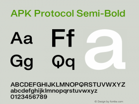 APK Protocol Semi-Bold Version 1.000;FEAKit 1.0图片样张