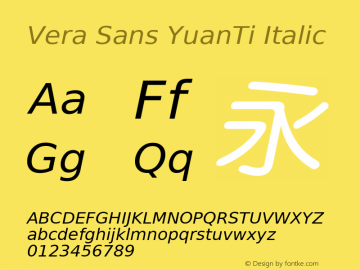 Vera Sans YuanTi Italic 2.0图片样张