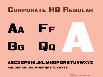 Corporate HQ Regular Version 1.0 Font Sample