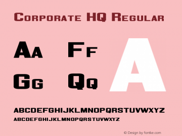 Corporate HQ Regular Version 1.0 Font Sample