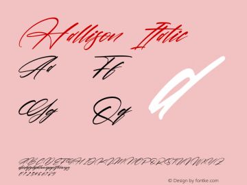 Hallison Italic Version 1.00;November 19, 2021;FontCreator 13.0.0.2680 64-bit图片样张