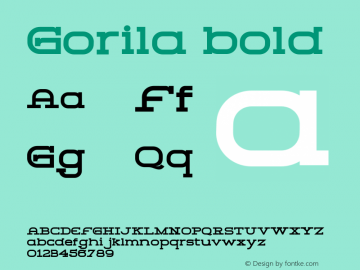 Gorila bold Version 1.000;hotconv 1.0.109;makeotfexe 2.5.65596图片样张