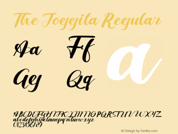 The Joggita Version 1.00;August 27, 2021;FontCreator 13.0.0.2683 64-bit图片样张