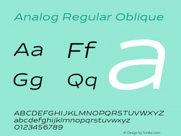 Analog Regular Oblique Version 1.100;FEAKit 1.0图片样张