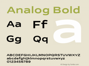 Analog Bold Version 1.100;FEAKit 1.0图片样张