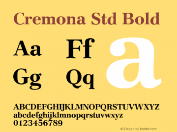 Cremona Std Bold Version 1.000 | web-otf图片样张