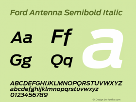 Ford Antenna Semibold Italic Version 1.0图片样张