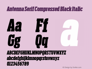 AntennaSerifComp Black Italic Version 1.000;PS 1.0;hotconv 1.0.72;makeotf.lib2.5.5900图片样张