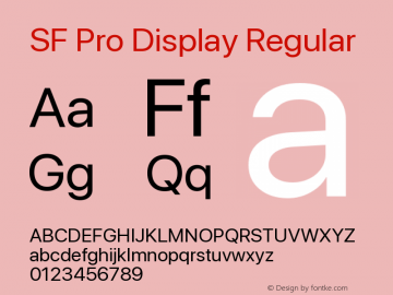 SF Pro Display Regular Version 03.0d8e1 (Sys-15.0d4e20m7)图片样张