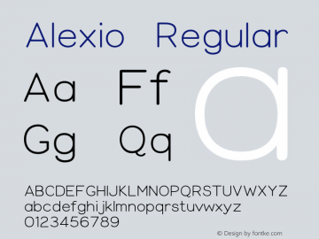 Alexio Regular Version 1.000;hotconv 1.0.109;makeotfexe 2.5.65596图片样张