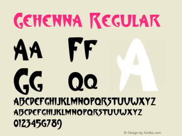 Gehenna Altsys Fontographer 4.0.3 2/25/98图片样张