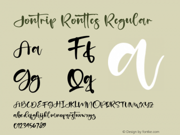 Jontrip Ronttes Version 1.00;August 31, 2021;FontCreator 13.0.0.2683 64-bit图片样张