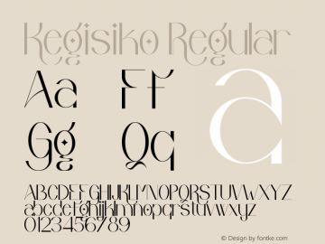 Kegisiko Version 1.00;September 3, 2021;FontCreator 13.0.0.2683 64-bit图片样张