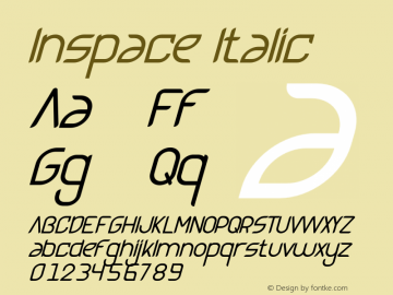 Inspace Italic Version 1.004;Fontself Maker 3.5.4图片样张