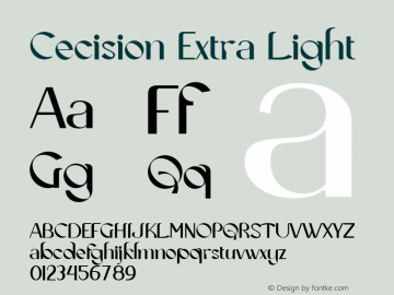 Cecision-ExtraLight Version 1.001;Fontself Maker 3.5.7图片样张