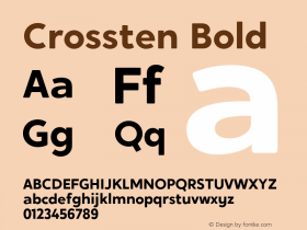Crossten Bold Version 1.000;hotconv 1.0.109;makeotfexe 2.5.65596图片样张