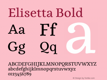 Elisetta Bold Version 1.000图片样张