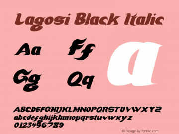Lagosi-BlackItalic Version 1.000图片样张