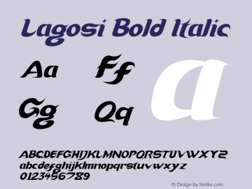 Lagosi-BoldItalic Version 1.000图片样张