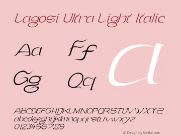 Lagosi-UltraLightItalic Version 1.000图片样张