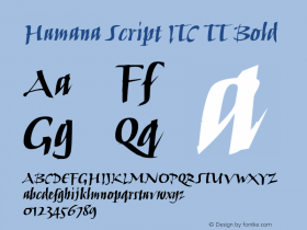 Humana Script ITC TT Bold Version 1.00图片样张