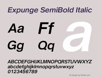 Expunge SemiBold Italic Version 1.000;FEAKit 1.0图片样张