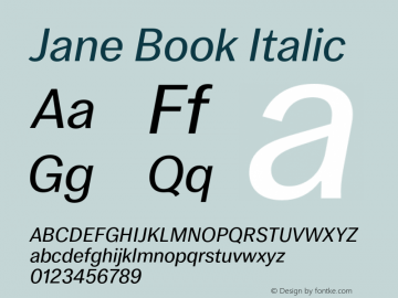 Jane-BookItalic Version 1.007图片样张