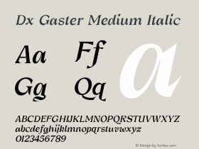 DxGaster-MediumItalic Version 1.000图片样张