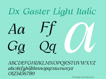 DxGaster-LightItalic Version 1.000图片样张