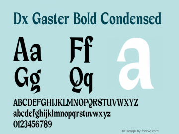 DxGaster-BoldCondensed Version 1.000图片样张