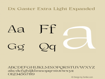 DxGaster-ExtraLightExpanded Version 1.000图片样张
