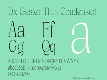 DxGaster-ThinCondensed Version 1.000图片样张