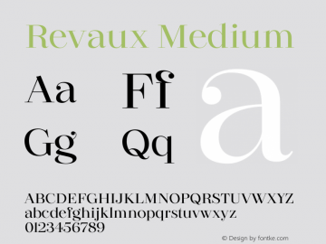 Revaux Medium Version 1.000;hotconv 1.0.109;makeotfexe 2.5.65596图片样张