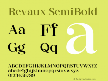 Revaux SemiBold Version 1.000;hotconv 1.0.109;makeotfexe 2.5.65596图片样张