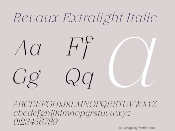 Revaux Extralight Italic Version 1.000;hotconv 1.0.109;makeotfexe 2.5.65596图片样张