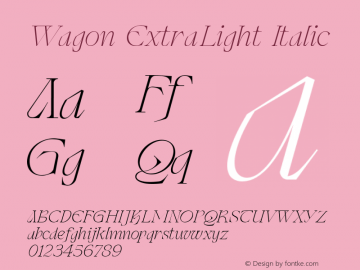 Wagon ExtraLight Italic Version 1.000 | web-ttf图片样张