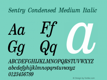 Sentry Condensed Medium Italic Version 1.000 | web-ttf图片样张