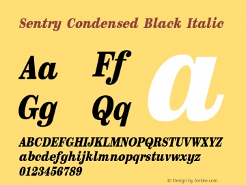 Sentry Condensed Black Italic Version 1.001 | web-ttf图片样张