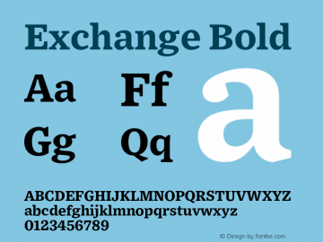 Exchange Bold Version 1.001;PS 0.001;hotconv 16.6.51;makeotf.lib2.5.65220图片样张