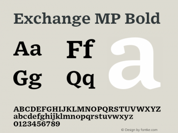 Exchange MP Bold Version 1.001;PS 0.001;hotconv 16.6.51;makeotf.lib2.5.65220图片样张