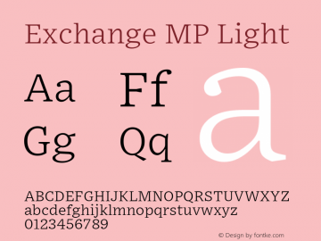 Exchange MP Light Version 1.001;PS 0.001;hotconv 16.6.51;makeotf.lib2.5.65220图片样张