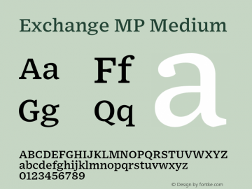 Exchange MP Medium Version 1.001;PS 0.001;hotconv 16.6.51;makeotf.lib2.5.65220图片样张